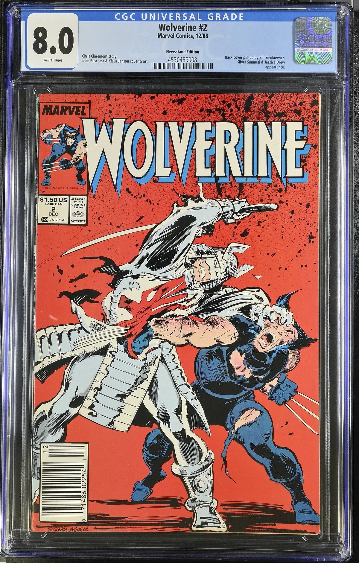 WOLVERINE #2 (1988) (CGC - 8.0) NEWSSTAND EDITION