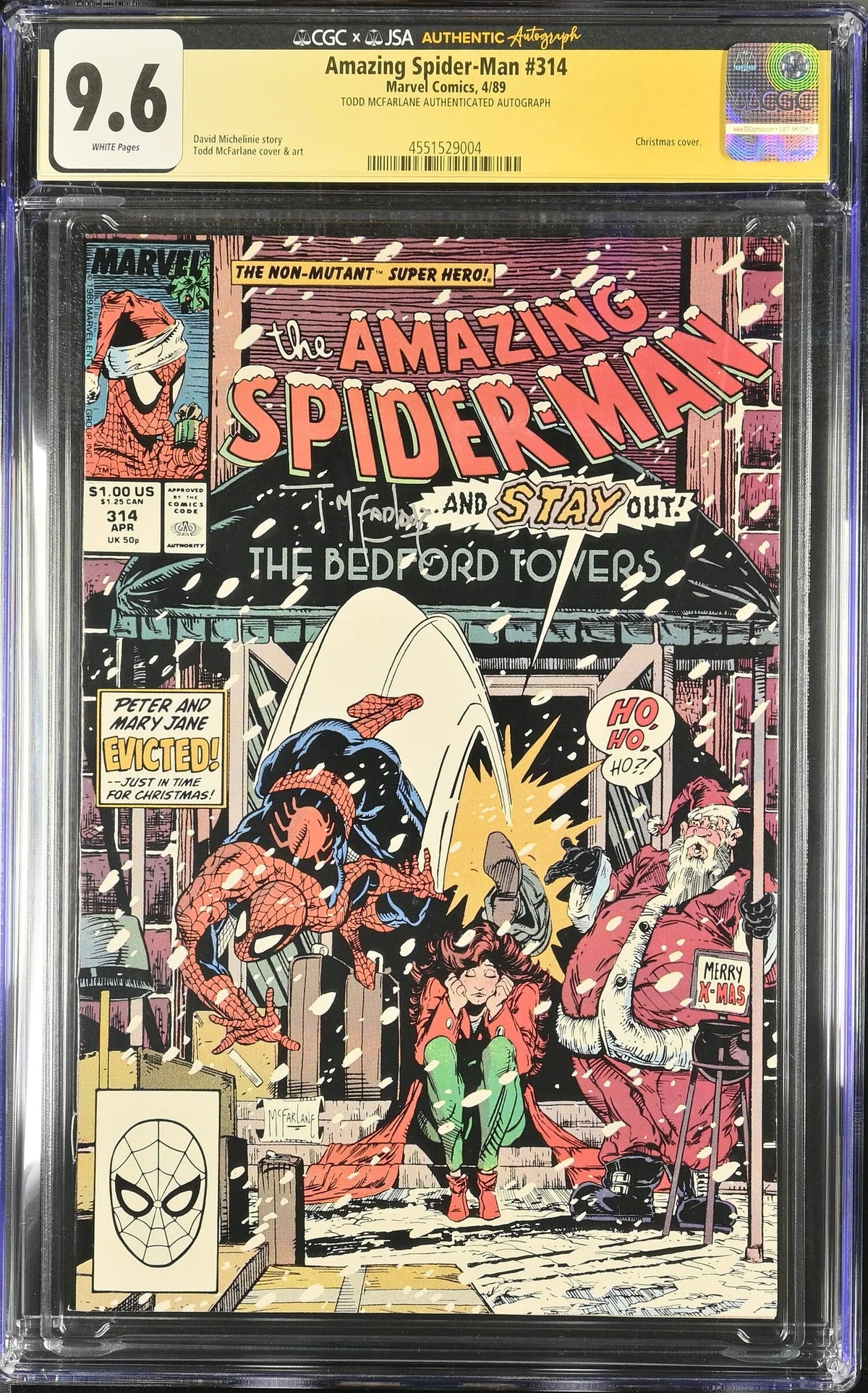 AMAZING SPIDER-MAN #314 (1989) CGC SIGNED TODD MCFARLANE