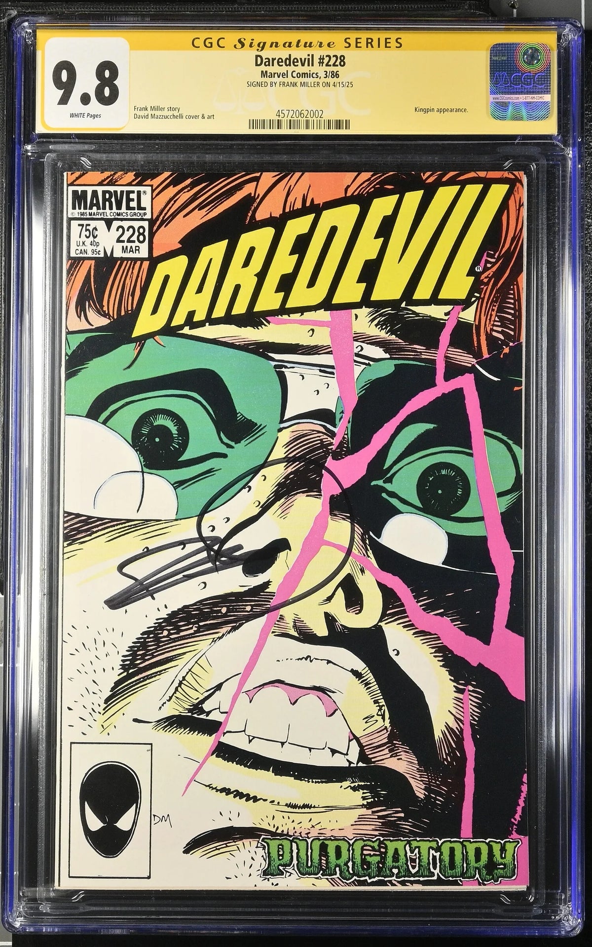 DAREDEVIL #228 (1986) (CGC - 9.8) SIGNED BY FRANK MILLER (BORN AGAIN PT.2)