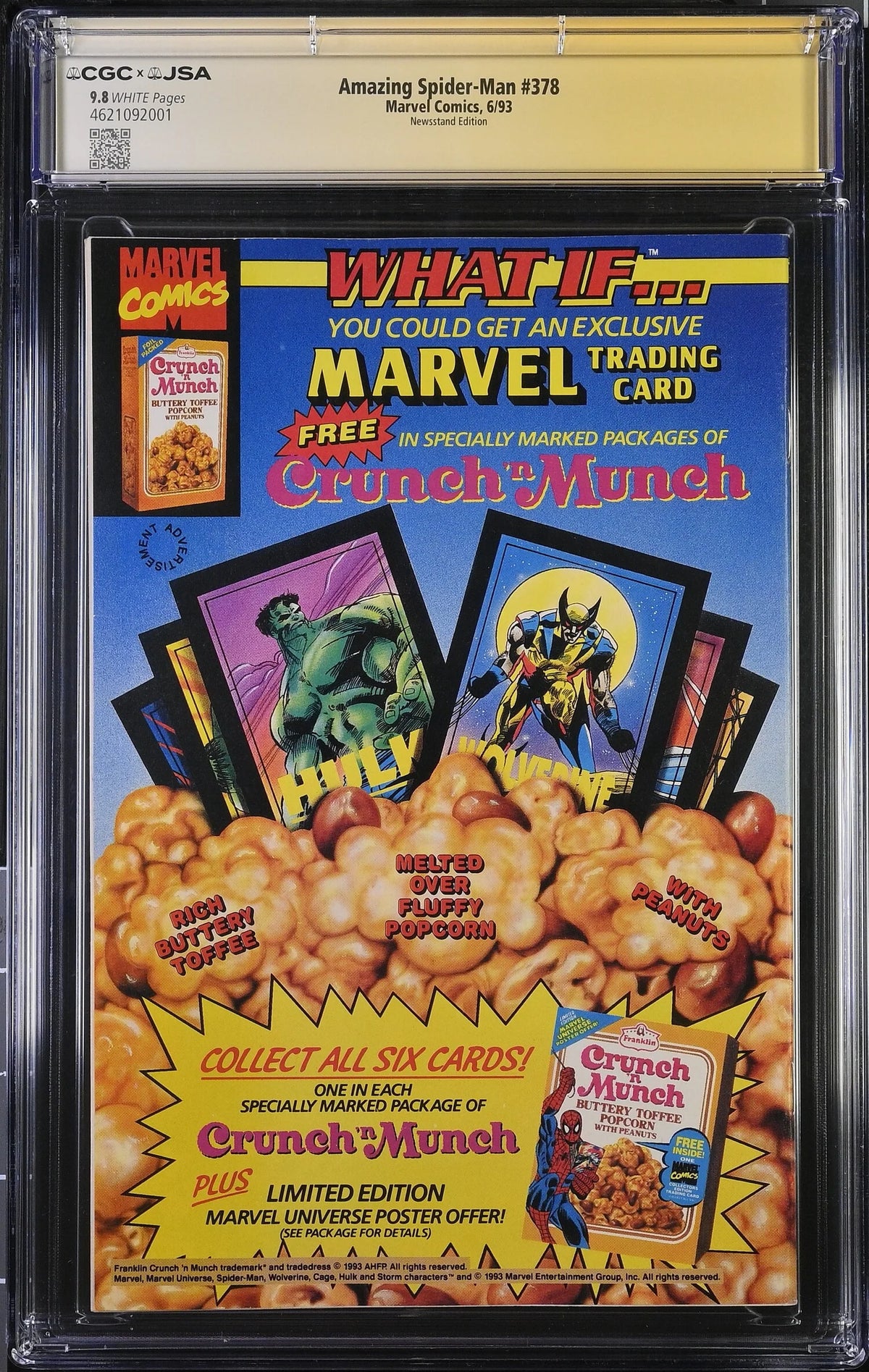 AMAZING SPIDER-MAN #378 (1993) NEWSSTAND CGC 9.8 SIGNED MICHELINIE & EMBERLIN