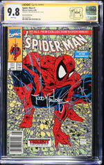SPIDER-MAN #1 (1990) NEWSSTAND CGC 9.8 SIGNED TODD MCFARLANE