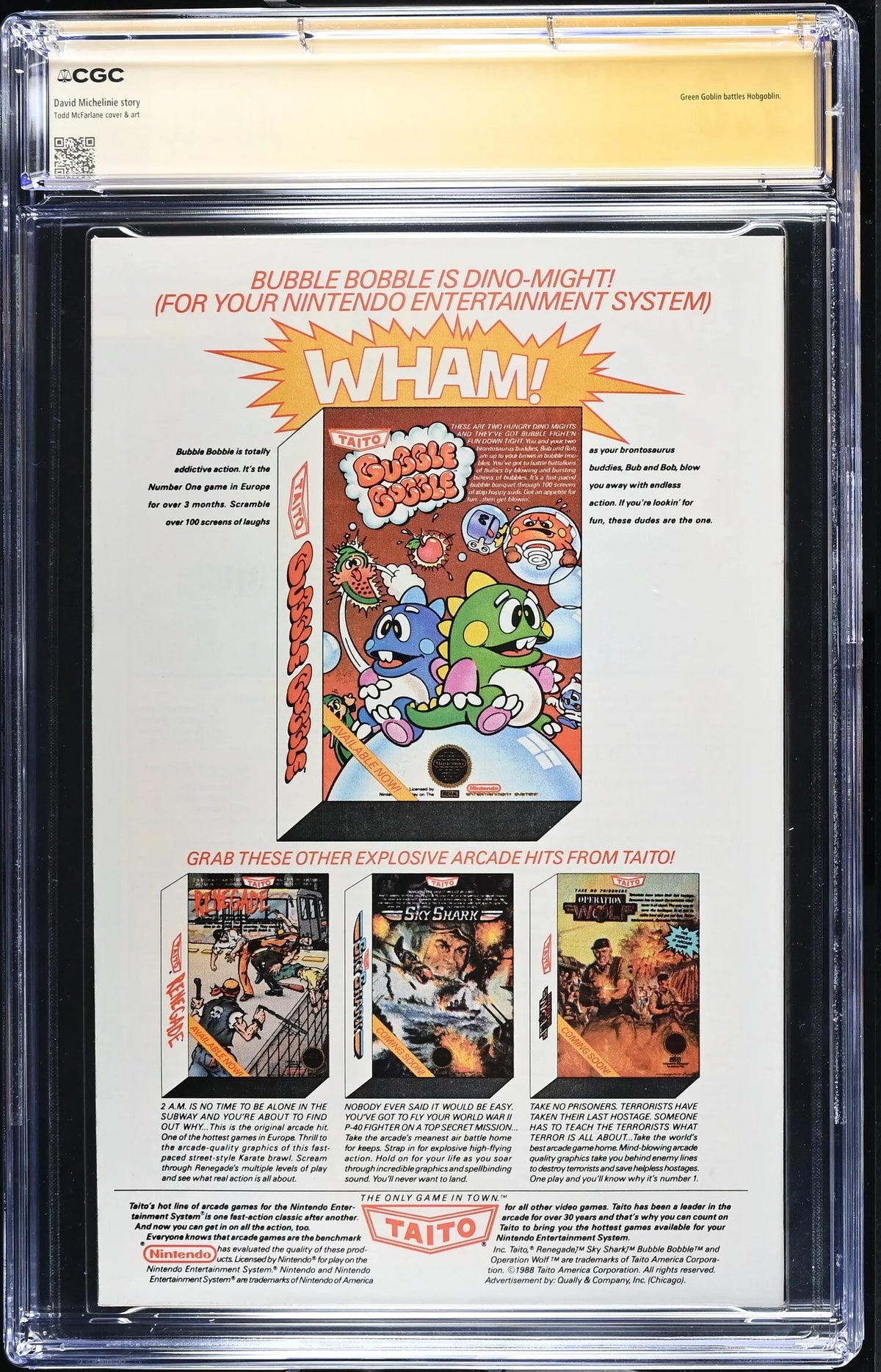 AMAZING SPIDER-MAN #312 (1989) CGC 9.8 SIGNED TODD MCFARLANE