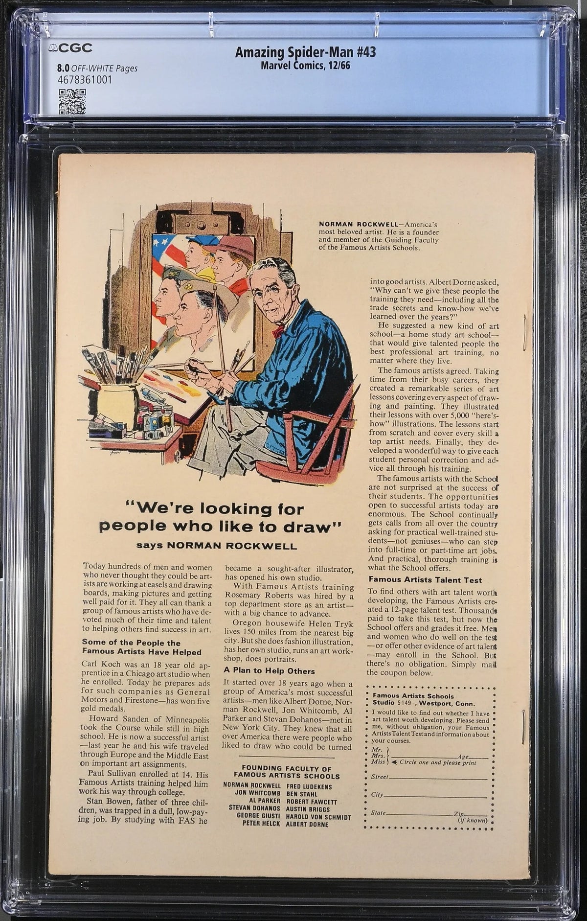 AMAZING SPIDER-MAN #43 (1966) CGC 8.0 - MAJOR KEY- 1ST FULL APP MARY JANE