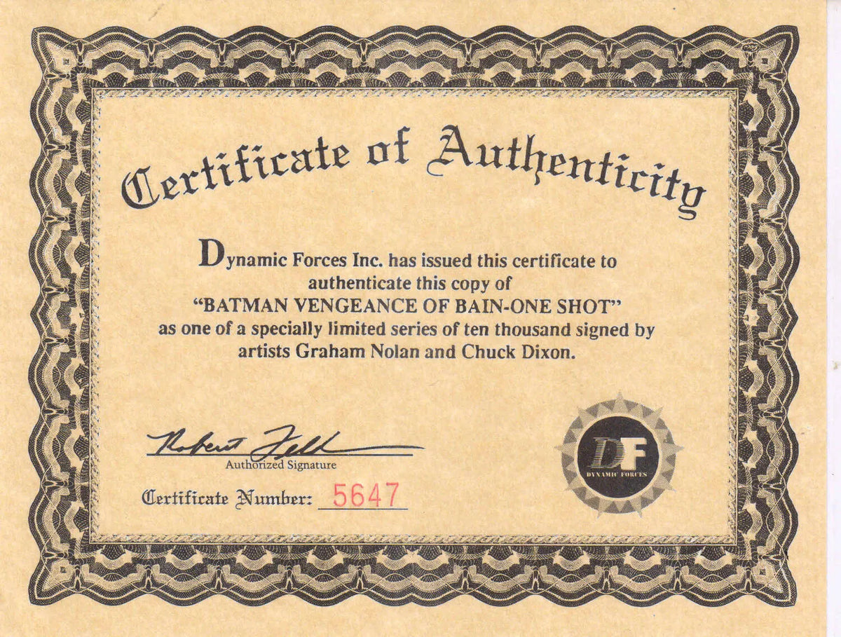 BATMAN : VENGEANCE OF BANE #1 (1993) 2ND PRINT SIGNED BY DIXON AND NOLAN (COA INCLUDED)