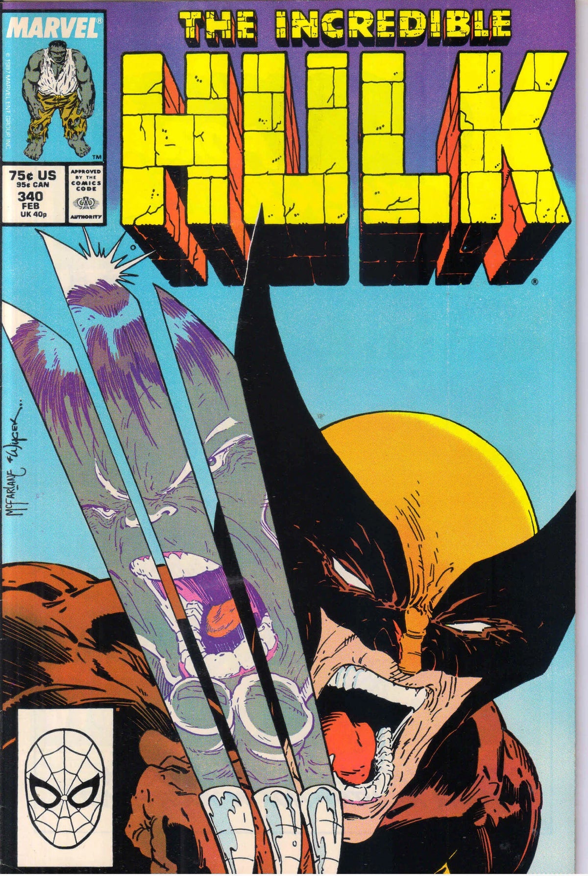 INCREDIBLE HULK #340 (1988) 8.0 (VF) ICONIC COVER ART