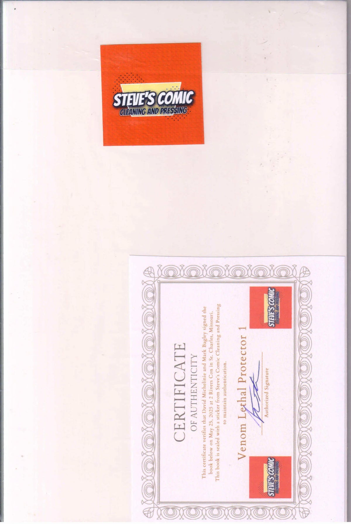 VENOM : LETHAL PROTECTOR #1 (COA) SIGNED MARK BAGLEY, DAVID MICHELINE 9.4 (NM)