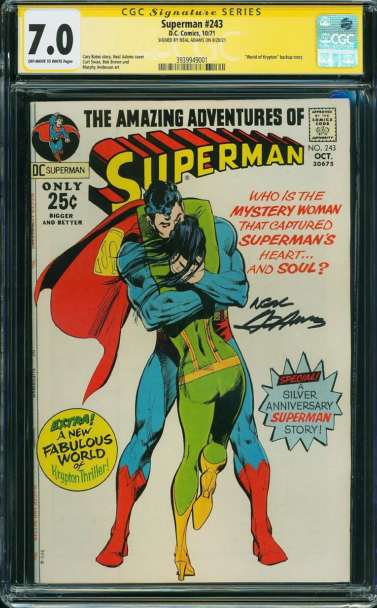 SUPERMAN #243 (1971) CGC 7.0 SIGNED NEAL ADAMS