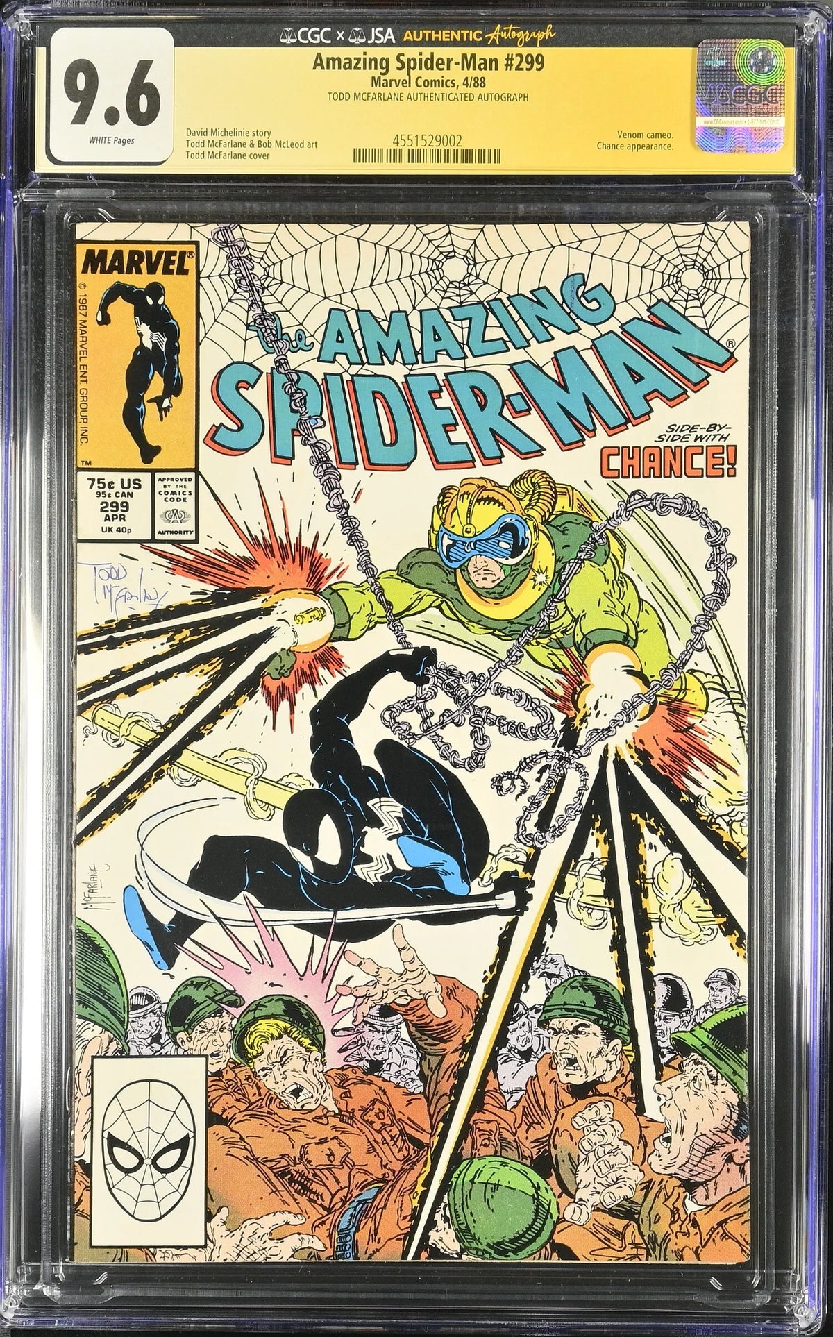 AMAZING SPIDER-MAN #299 (1988) CGC 9.6 SIGNED TODD MCFARLANE