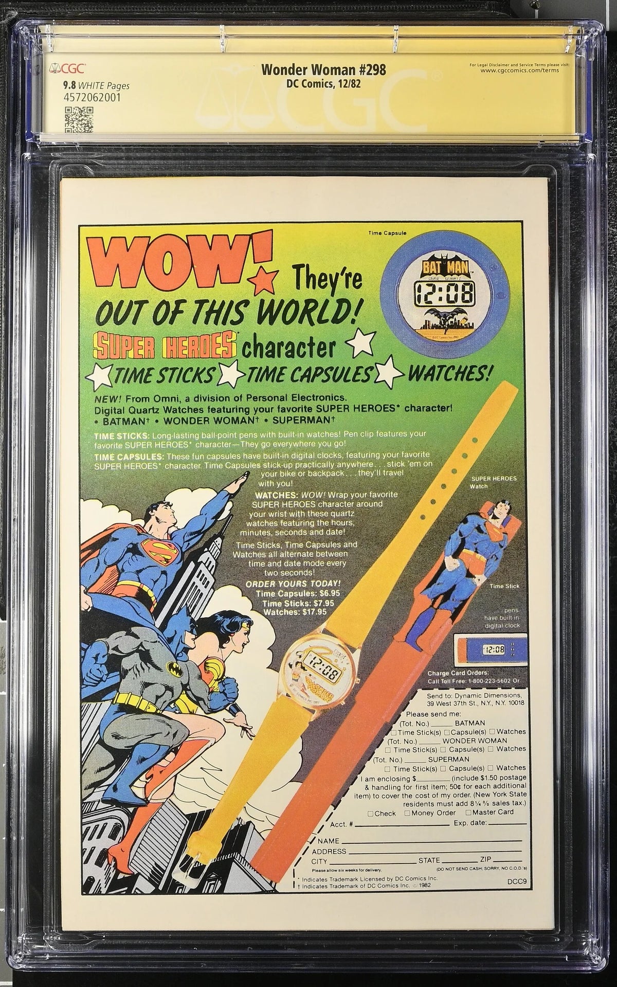 WONDER WOMAN #298 (1982) CGC 9.8 SIGNED BY FRANK MILLER