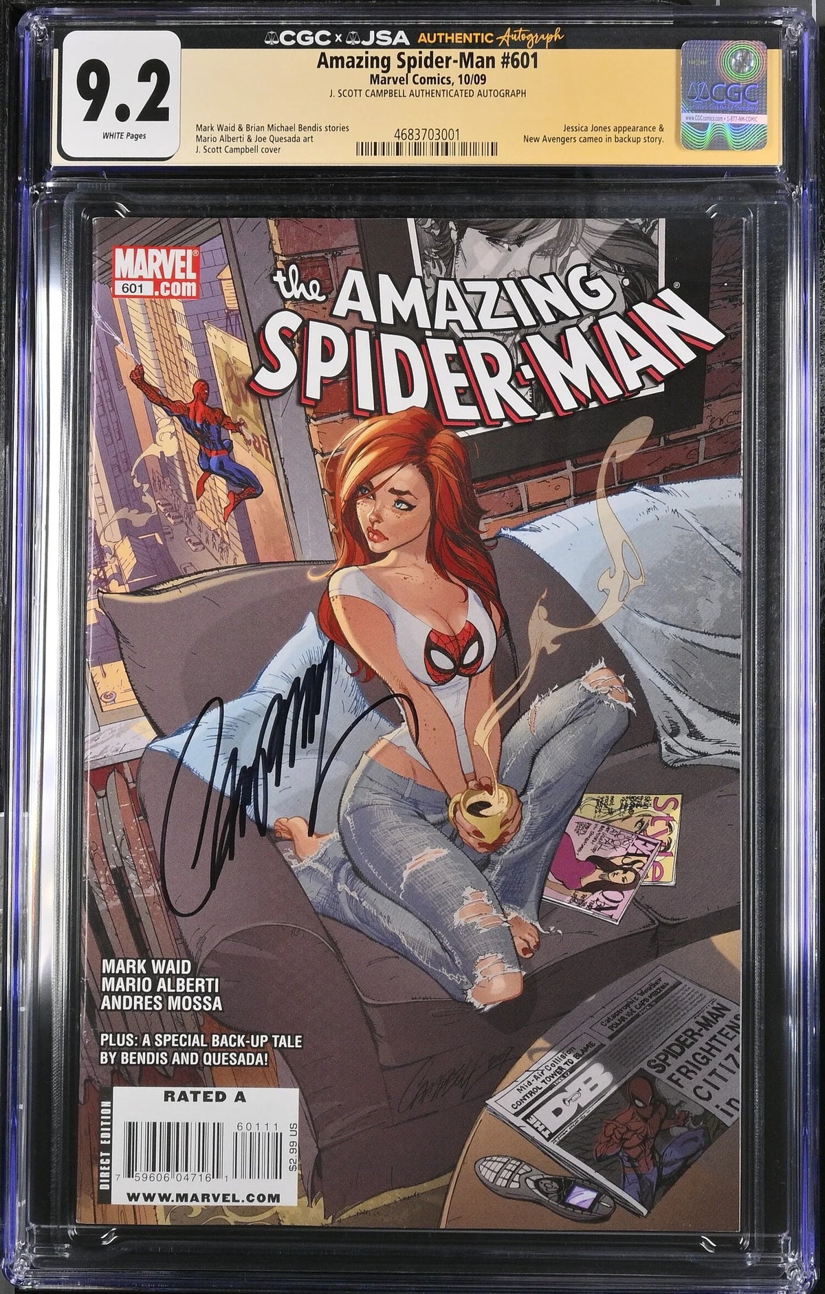 AMAZING SPIDER-MAN #601 (200) CGC 9.2 SIGNED J.SCOTT CAMPBELL