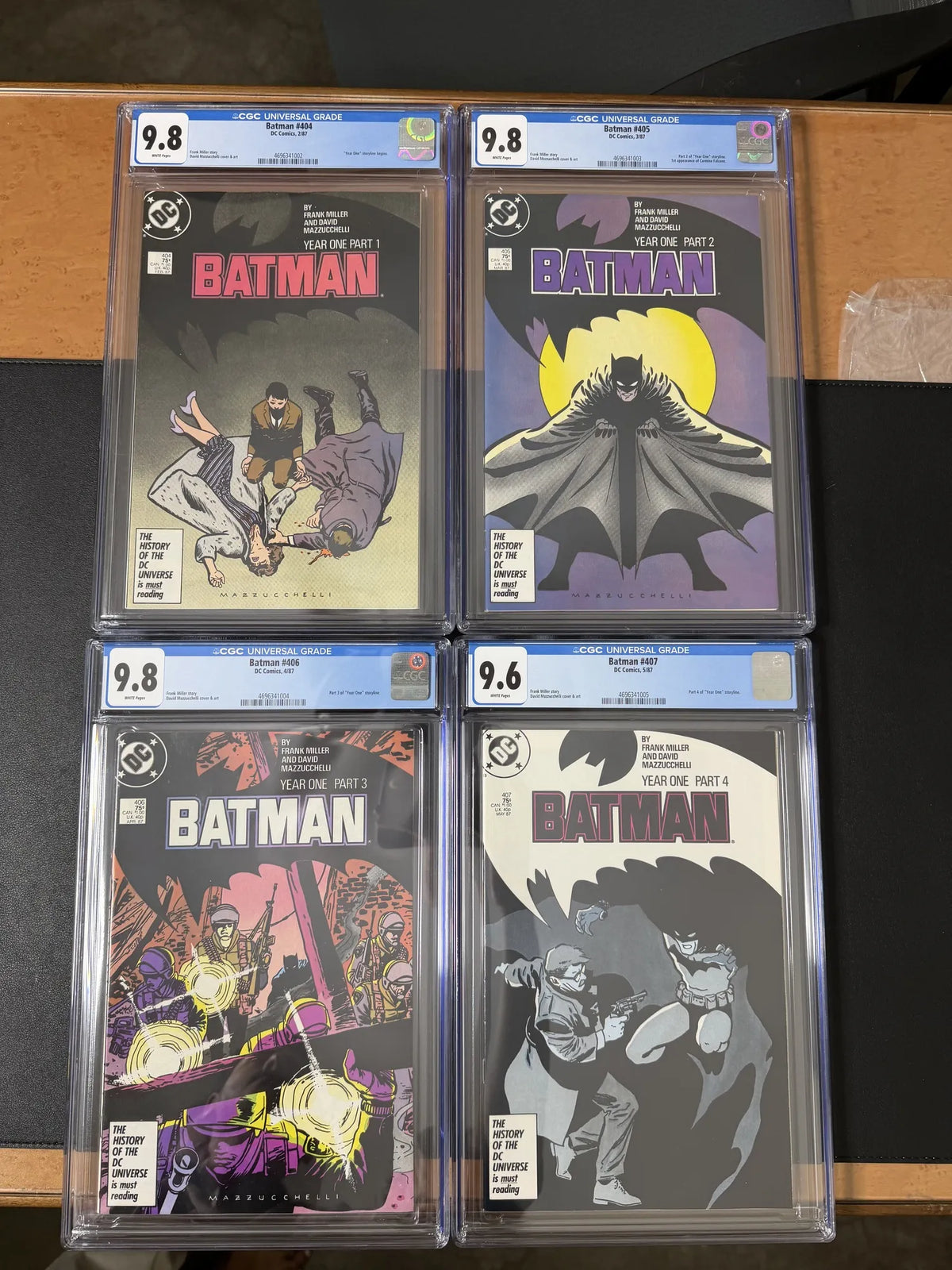 BATMAN:YEAR ONE (1987) (404 - 407) COMPLETE CGC (THREE 9.8 & ONE 9.6)
