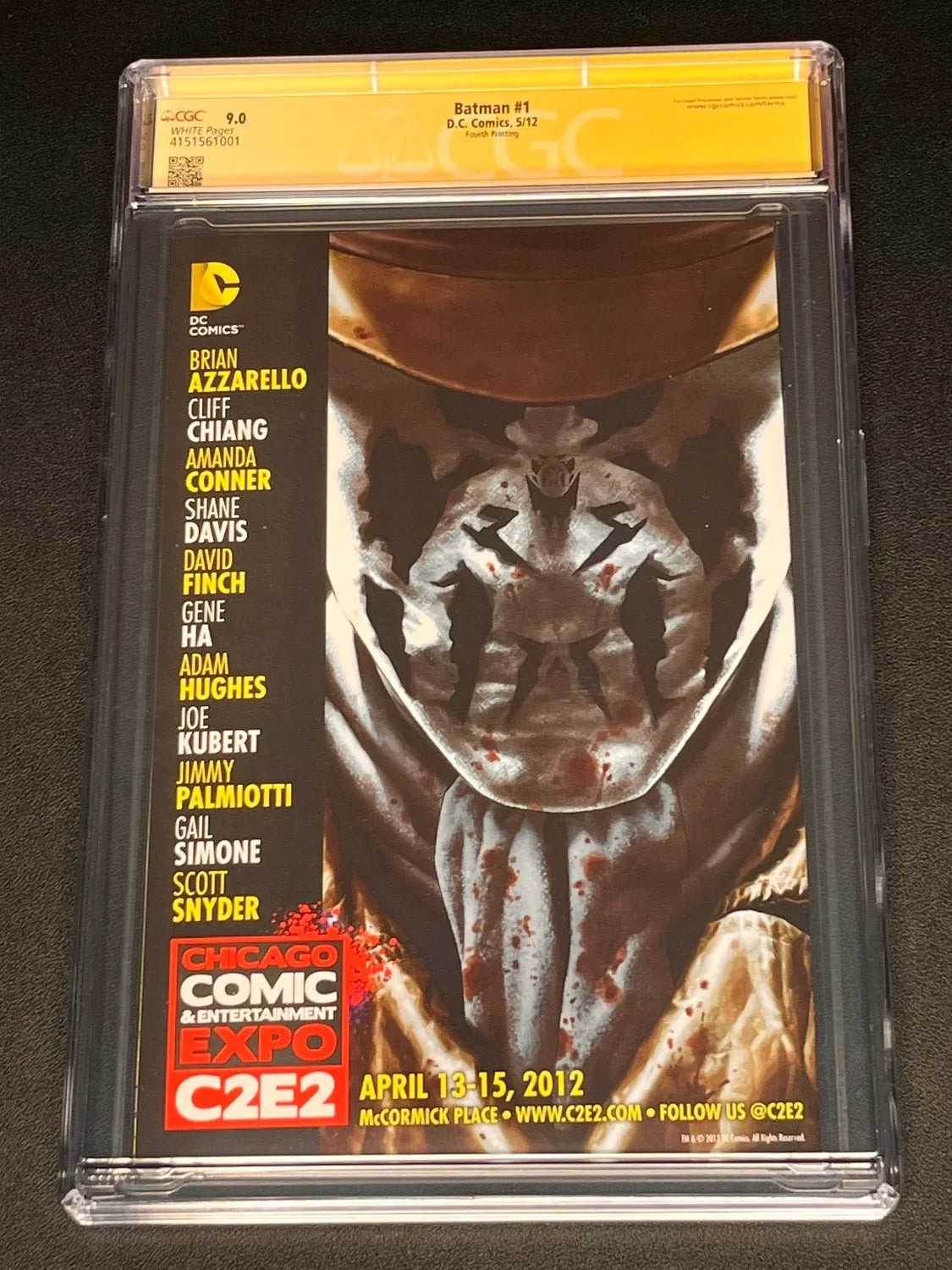 BATMAN #1 (2011) 4TH PRINTING CGC 9.0 SIGNED SCOTT SNYDER,CAPULLO AND GLAPION