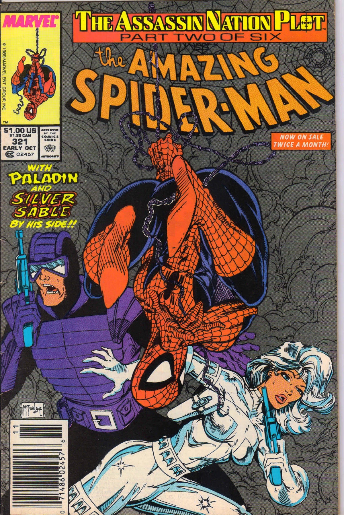 AMAZING SPIDER-MAN #321 (1989) NEWSSTAND 7.5 (VF-)